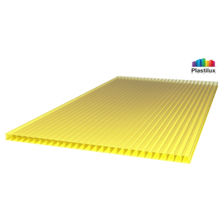 Сотовый поликарбонат SUNNEX, цвет жёлтый, размер 2100x6000 мм, толщина 6 мм